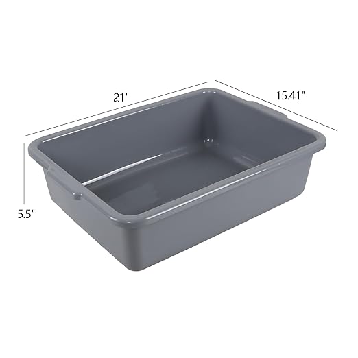 23 L 4 Packs Plastic Bus Tubs Commercial Bus Boxes Tote Gray
