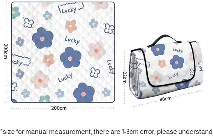 lilaBelle] Thick Picnic Mat【Waterproof Camping Blanket】 Oxford Cloth with PVC Backing Portable Outdoor Cover for BBQ Spring Outing Festival Beach Party Essentials Style G