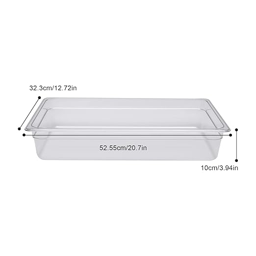 Hotel Pans 6 Pack Full Size 4'' Deep Clear Food Pans with Lids Commercial Stackable Food Pans Polycarbonate Transparent Food Storage Containers Freezer-Safe for Restaurant Hotel