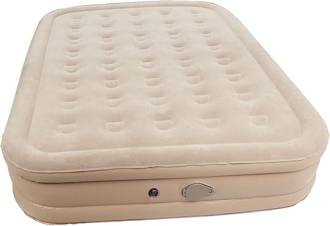 aqxreight Double High Mattress Inflatable Bed with Built in Pump Cushion Bed Outdoor Camping Tent Mattress 197x150x40cm