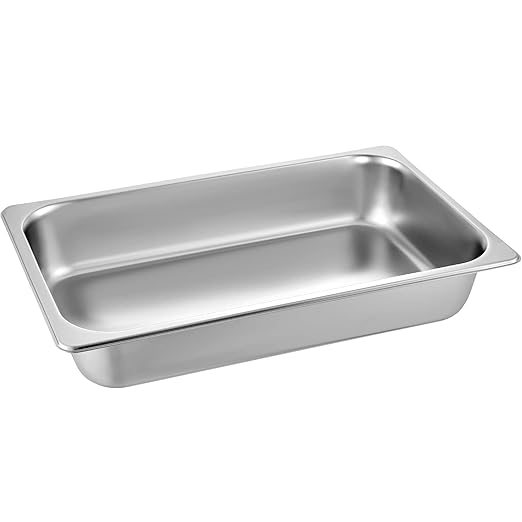 VEVOR 4 Pack Stainless Steel Hotel PansFull Size 4 Inch Deep 0.8mm Thick Anti Jam Commercial Food Pans with lidCatering Food Storage Metal Pan for Steam Tables Restaurants20.8 x 13 x 4 inch.