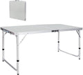 REDCAMP Folding Camping Table4ft Portable Outdoor Folding Table Aluminum Camp Table Adjustable Height Lightweight for Picnic Cooking Beach