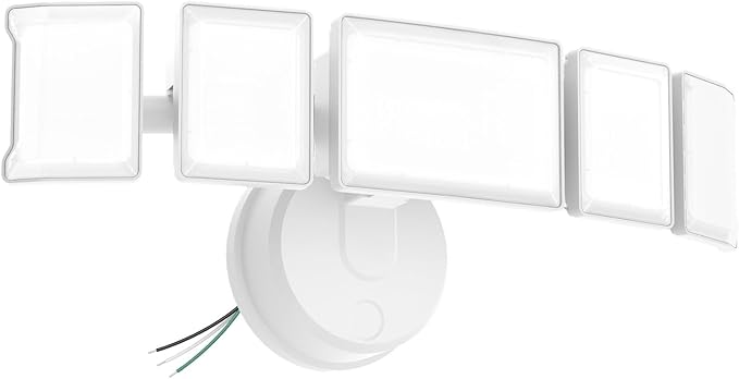 Olafus 180W Flood Lights Outdoor 18000LM Super Bright Security Lights with 5 Adjustable Heads IP65 Waterproof Hardwired Switch Controlled 6500K Aluminum LED Flood Light for House Yard White