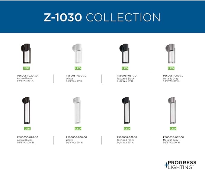 Progress Lighting Z-1030 LED Collection 1-Light Clear Glass Modern Outdoor Medium Wall Lantern Light White