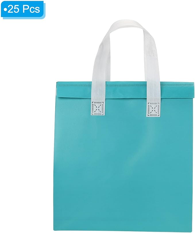 PATIKIL Insulated Take Away Bags 25 Pcs Insulation Cooler Bag Grocery Thermal Bags 11.8 x 7.9 x 12.6 Inch for Hot Cold Frozen Food Delivery Blue