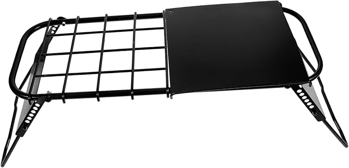 YARNOW Metal Folding Table Adjustable Height for Outdoor Grill Camping Hiking
