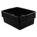 Teyyvn 13 L Plastic Bus Box Commercial Wash Basin Tote Box 4-Pack Black