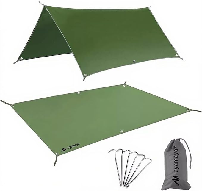 Tent Footprint KANCOKIT PU 3000 Waterproof Tent Ground Cloth Extra Large Size for 3-8 Person Family Camping Tents Ground Sheet Mat with 6 Tent Stakes for Camping Hiking Picnic Backpacking (6 x 7 FT)