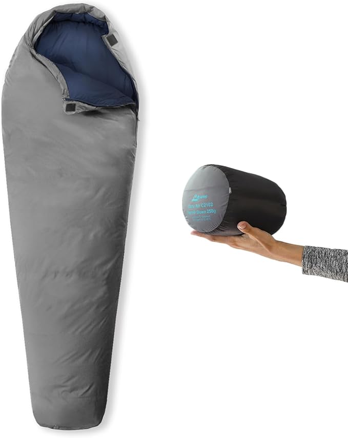 Litume Ultra Compact Down 3 Season Mummy Sleeping Bag 700 Fill Power Sleep Sack for 3 Season Ultra Lightweight Compact and Portable for Hiking Traveling Camping Backpacking Adult Outdoor Durable