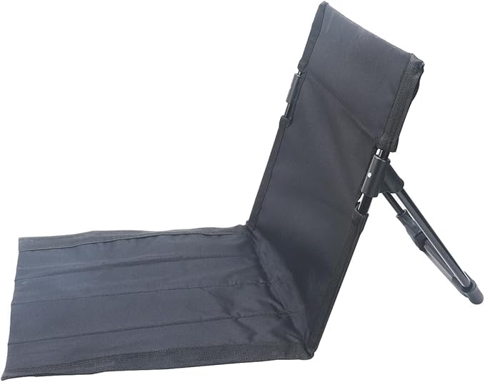 Outdoor Camping BackrestLightweight Foldable ChairPark Leisure backrestBeach Portable Single Lazy ChairAluminum Lazy Comfortable Backrest (Carbon Black)