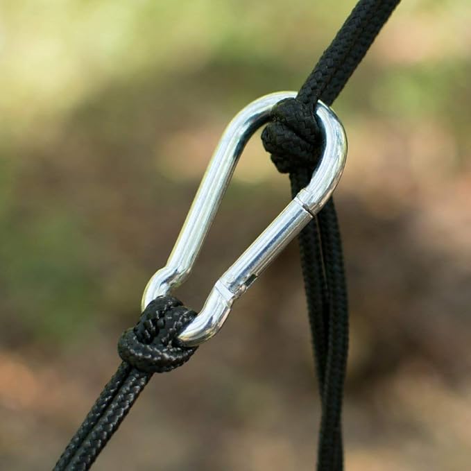 Fox Outfitters Neolite Double Camping Hammock - Lightweight Portable Nylon Parachute Hammock for Backpacking Travel Beach Yard. Hammock Straps &amp Steel Carabiners Included (Khaki/Olive Green)