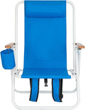 Backpack Beach Chair Portable Camping Chair Patio Lightweight Folding Chair Outdoor Folding Lawn Camping Chairs for Adults Portable Beach Chair for Garden Patio Park PoolsideTravel Blue