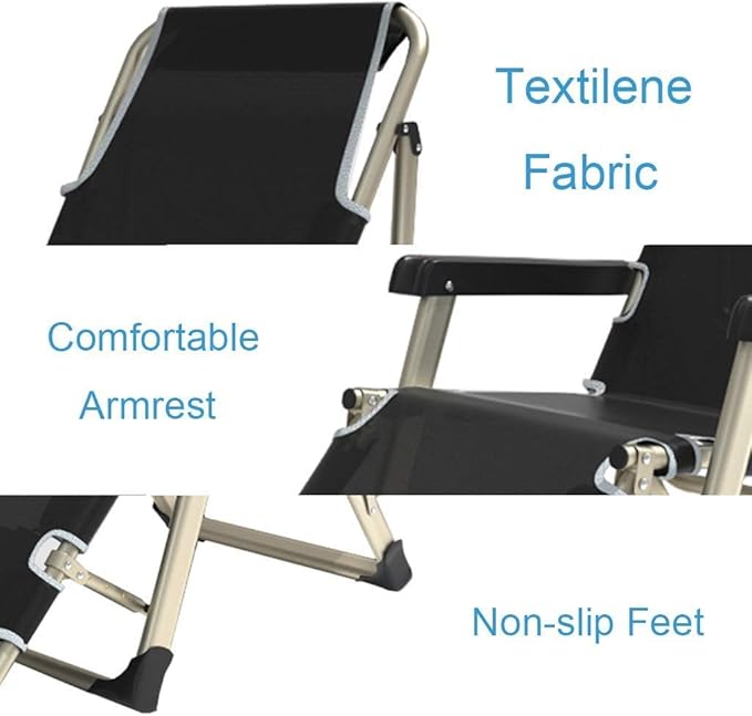 Patio Advanced Lounge Loungers Folding Chairs Zero Gravity Sun Lounger Deck Chair Leisure with Outdoor Cushions Garden Beach Patio Camping