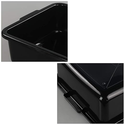Teyyvn 13 L Plastic Bus Box Commercial Wash Basin Tote Box 4-Pack Black