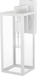 GLOBE Electric 44836 Bowery 1-Light Outdoor Indoor Wall Sconce Matte White Clear Glass Shade