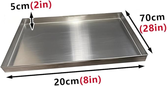 304 Stainless Steel AC Drip Pan - Portable Condensate Water Catcher for Window Units &amp Mini Fridges - Durable HVAC Drain Tray for Home &amp Workshop Use (20x70cm/8x28in)