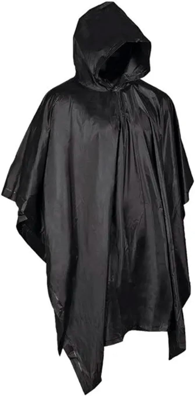 Mil-Tec Adult Ripstop Wet Weather Lightweight Waterproof Multi-Use Rain Poncho with Hood - Use as Bivouac Sack Shelter Tent