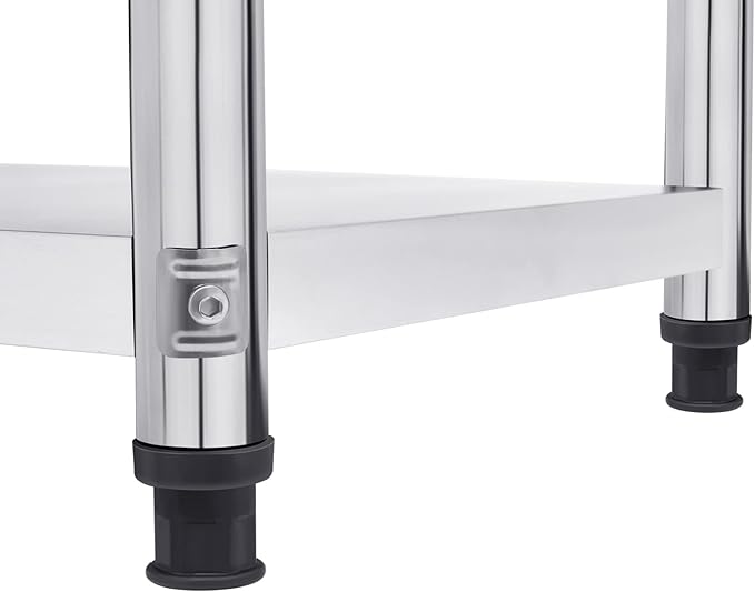 32×16 Stainless Steel Table Heavy Duty Stainless Steel Table for Prep Shelf Organizer Kitchen Storage Shelves Garage Shelves Commercial Kitchen Work Table for Restaurant Home and Hotel Silver