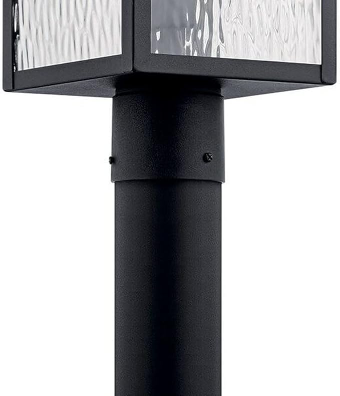 Kichler Capanna 18.25 inch 1 Light Post Light with Clear Water Glass in Textured Black