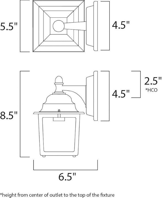Maxim Lighting 66924EB Cast-9W 1 LED Outdoor Wall Lantern-5.5 Inches Wide by 8.5 inches high Finish Color: Empire Bronze