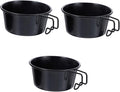 UPKOCH 3pcs Stainless Steel Salad Bowl Handle Lightweight Camping Dish for Outdoor Activities Portable Hiking Picnics and Bbqs