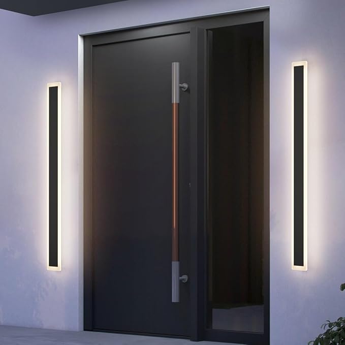 2 Pack 39.4Inch Long Outdoor Lights 4000K Dimmable Exterior Wall Mount Lighting Modern Outdoor Light IP65 Waterproof for Garage Porch