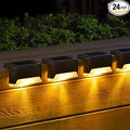SOLPEX Solar Deck Lights Outdoor Waterproof Led Lights for Outdoor Stairs Step Fence Yard Patio and Pathway(24 Pack Warm White)