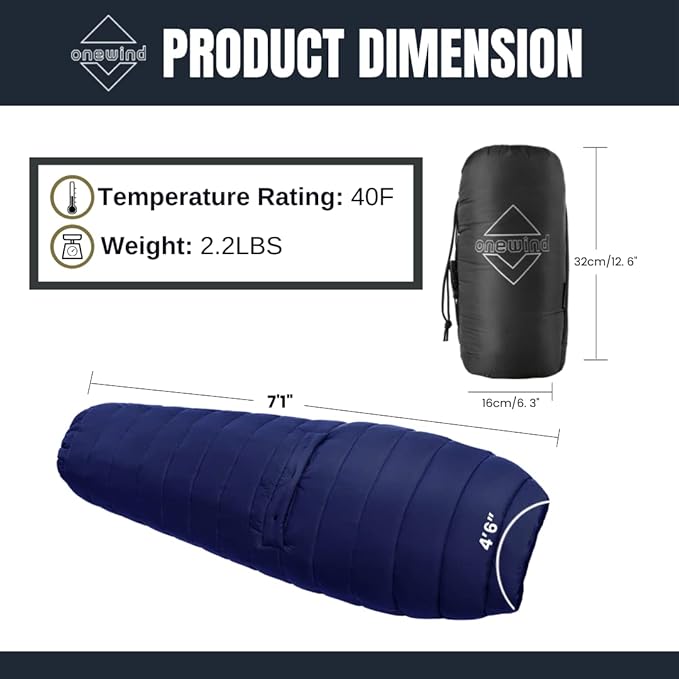 Onewind Hammock Top Quilt with Footbox Lightweight and Portable Sleeping Quilt Camping Sleeping Bag for Backpacking and Hiking
