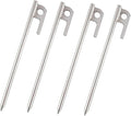 4Pcs Stainless Steel Tent Stakes Durable Tarp Pegs for Securing Tents Canopies and Outdoor Structures Resistant Camping Accessories