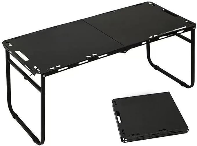 3.4 ft Folding Camping Table Portable Picnic Table Indoor &amp Outdoor Heavy-Duty Foldable Utility Table for Picnic Camping BBQ Party Backyard Beach(Black)