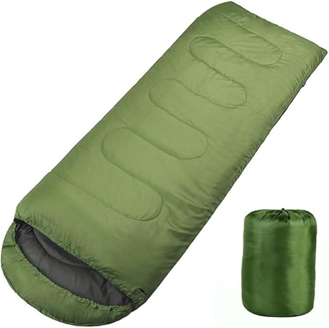 Mummy with Drawstring Hood Lightweight Camping Blanket for Hiking and Outdoor Activities Olive Green Multifunctional for Travel and Home Use