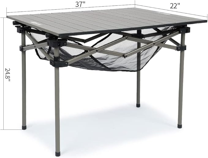 Whitsunday Aluminum Folding Outdoor Camping Table Compatible with Wagons (Desert Sand Rectangular(H))