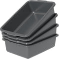 35 Quart Commercial Bus Tubs Plastic Bus Box Dish Pan Basin Gray 4 Packs
