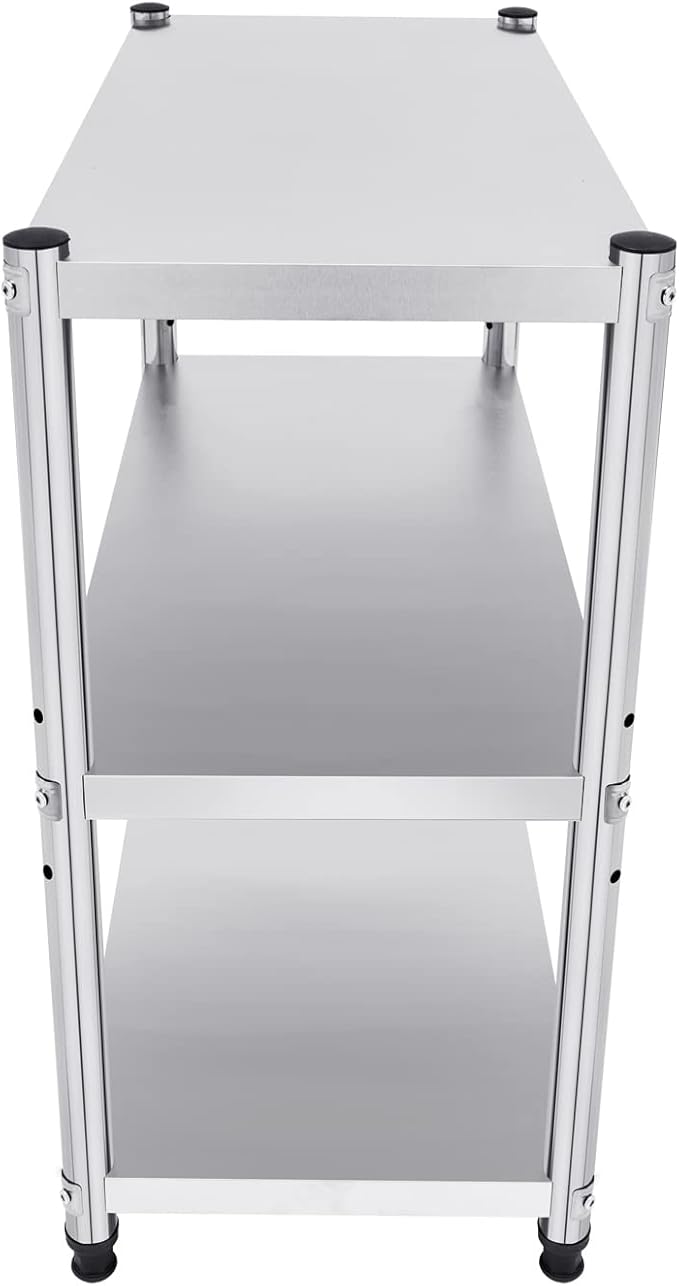 32×16 Stainless Steel Table Heavy Duty Stainless Steel Table for Prep Shelf Organizer Kitchen Storage Shelves Garage Shelves Commercial Kitchen Work Table for Restaurant Home and Hotel Silver
