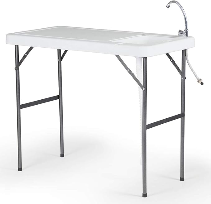 Modern Home Portable Folding Outdoor Fish Fillet/Filet Table for Cleaning/Cutting - Perfect for Fishing/Gardening/Camping