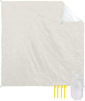 Modern Minimalism Pure Beige Beach Blanket Extra Large 118x108in Outdoor Waterproof Sandproof Picnic Blankets with Stakes Lightweight Beach Mat for Camping Travel HikingCracker Khaki Solid Color
