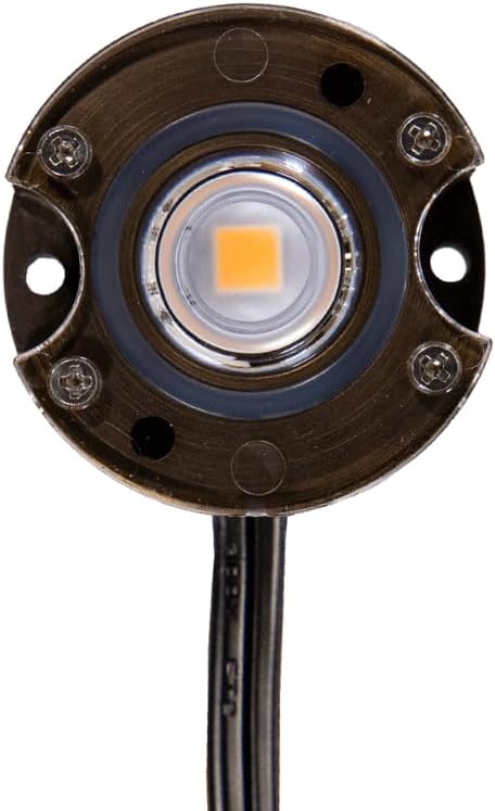 VOLT 12V 3.5W 2700K Warm White IP67 Watertight 330 Lumen Solid Brass BuddyPro Plus LED Puck Light for Deck Step or Hardscape Outdoor Lighting