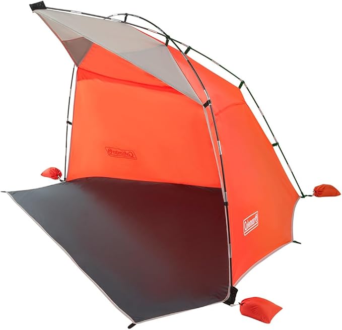 Coleman Skyshade Large Portable Sun Shelter Easy Setup with Pre-Attached Poles Canopy Provides Cover from Sand &amp Sun Great for Beach Park Tailgating Camping Backyard &amp More