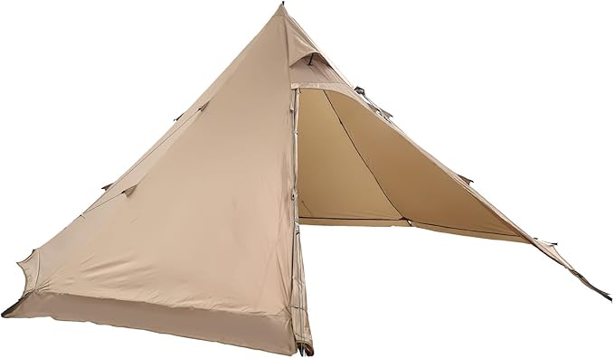 VEVOR Hot Tent Camping Tipi Hot Tents with Stove Jack Portable Winter Camping Tents with Snow Skirt Easy Setup Waterproof 4 Season Shelter Tents for Fishing Backpacking