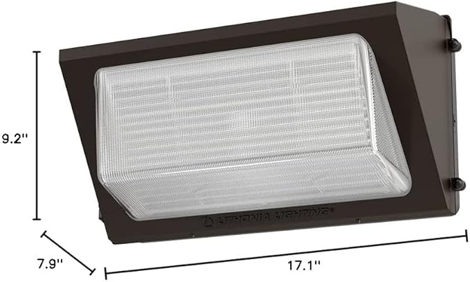 Lithonia Lighting 17 LED Wall Pack Outdoor Light Fixture 3-Way Selectable CCT 3000K/4000K/5000K Adjustable Lumens Dusk to Dawn Photocell UVOLT Bronze (TWR2 LED ALO SWW2 UVOLT PE DDBTXD)