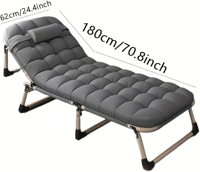 Folding Camping Cots for Adults with 4-Position Adjustable Backrest - 67” Extra Wide Portable Sleeping Cot &amp Recliner for Office Nap Outdoor Guest Bed Cots for Sleeping