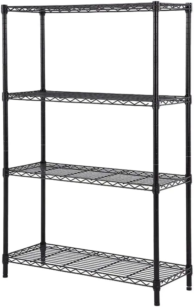 4 Tier Black Epoxy Wire Shelving Kit | NSF Commercial Storage Rack Unit (30 Deep x 72 Wide x 54 High)