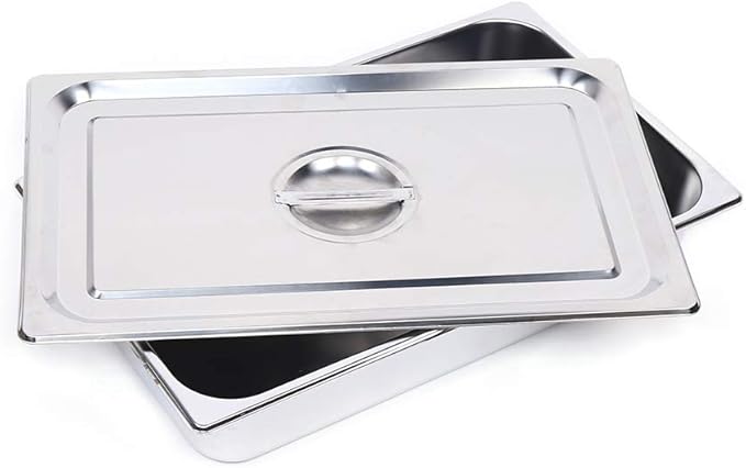 4 Pack Stainless Steel Steam Hotel Pan 20 x 12 x 4 In Deep Steam Table Pan with Lid Food Service Pan for Party Kitchen Restaurant Hotel