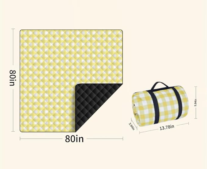 Large 80x80 Waterproof Picnic Mat | Foldable Outdoor Blanket for Beach Park Camping &amp Hiking | Sand &amp Grass Resistant | Perfect for Family Gatherings Travel