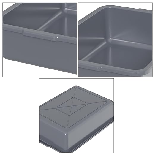 13 L Plastic Bus Tub Small Commercial Bus Tubs Gray 4 Packs