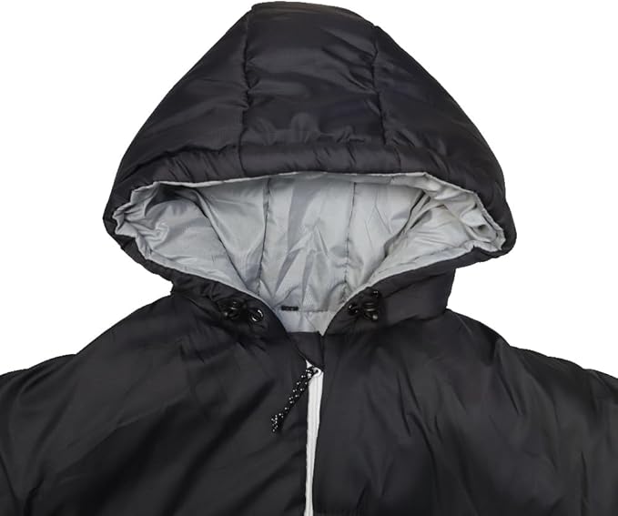 Thermotuff Wearable Sleeping Bag with Dual Hoodie Long Sleeves Pockets &amp Adjustable Drawstring - Ideal for Camping Cold Weather Hiking and Stadium Sak Blanket