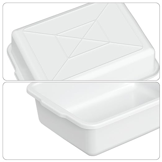 4-Pack 22 L Plastic Commercial Bus Tubs White Bus Tub Wash Basin