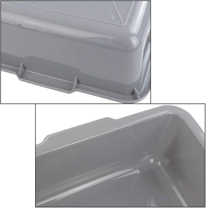 24 L Commercial Bus Box Plastic Bus Tote Gray Pack for 4