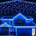 Joomer Christmas Icicle Lights - 66FT String Lights Outdoor Waterproof 8 Modes Timer Connectable Plug-in String Light for Eaves Roofs Christmas Decorations (Blue Non-Connectable)
