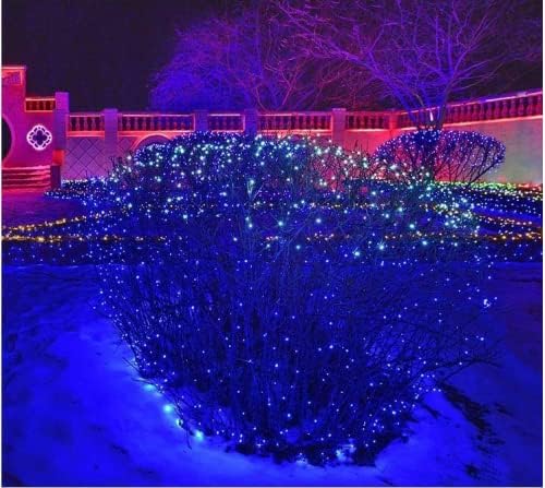 2-Pack Connectable Christmas Lights Outdoor Total 164FT 400LED Christmas String Lights Waterproof with 8 Modes &amp Timer Green Wire Twinkle Lights for Xmas Tree Decorations Outdoor Indoor Blue